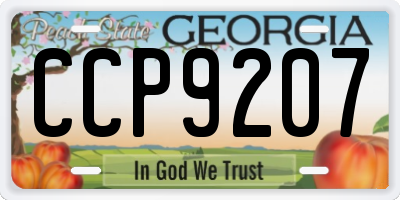 GA license plate CCP9207