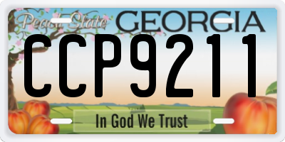 GA license plate CCP9211