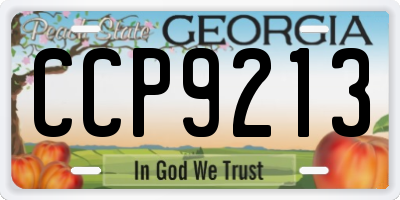 GA license plate CCP9213