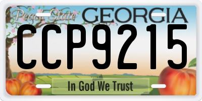 GA license plate CCP9215
