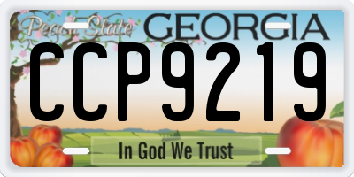 GA license plate CCP9219