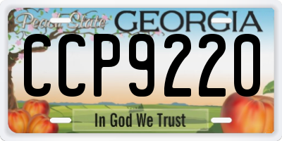 GA license plate CCP9220
