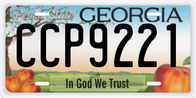 GA license plate CCP9221