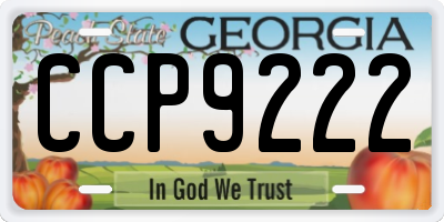 GA license plate CCP9222