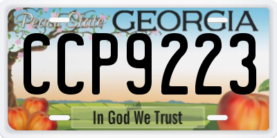 GA license plate CCP9223