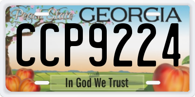 GA license plate CCP9224