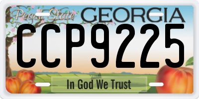 GA license plate CCP9225