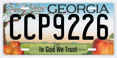 GA license plate CCP9226