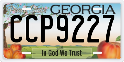 GA license plate CCP9227