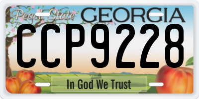 GA license plate CCP9228
