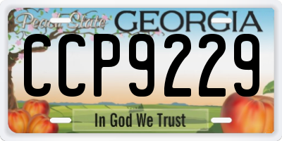 GA license plate CCP9229