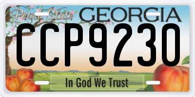 GA license plate CCP9230
