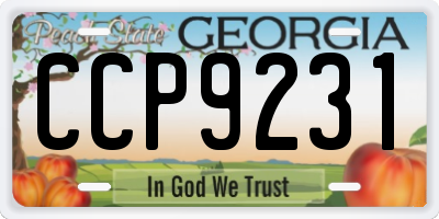 GA license plate CCP9231