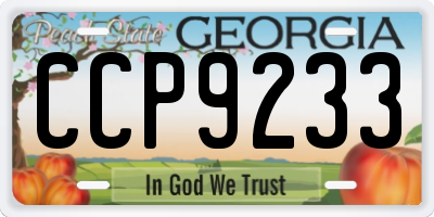 GA license plate CCP9233