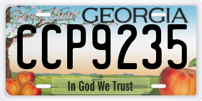 GA license plate CCP9235