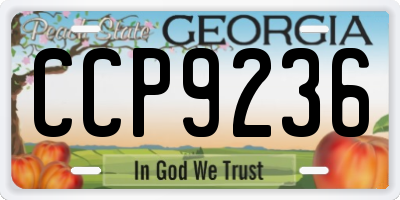 GA license plate CCP9236