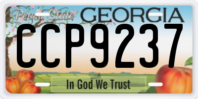 GA license plate CCP9237