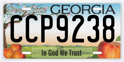 GA license plate CCP9238