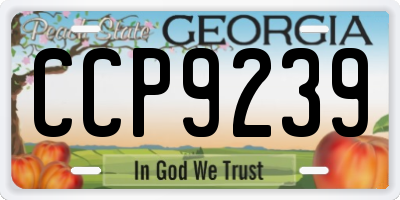 GA license plate CCP9239