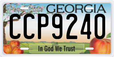 GA license plate CCP9240