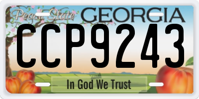 GA license plate CCP9243