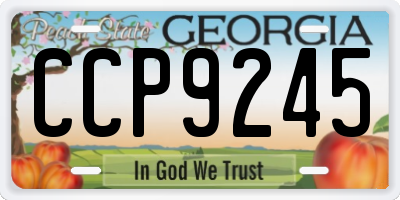 GA license plate CCP9245