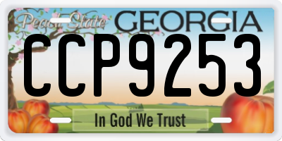 GA license plate CCP9253