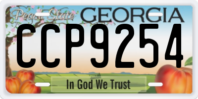 GA license plate CCP9254