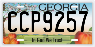 GA license plate CCP9257