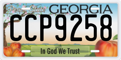 GA license plate CCP9258