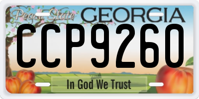 GA license plate CCP9260