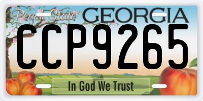 GA license plate CCP9265