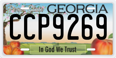 GA license plate CCP9269