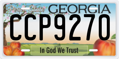 GA license plate CCP9270