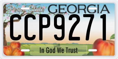 GA license plate CCP9271