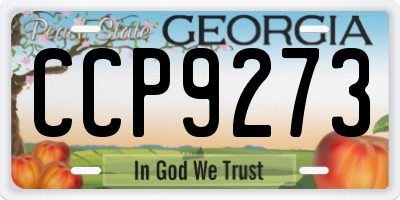 GA license plate CCP9273