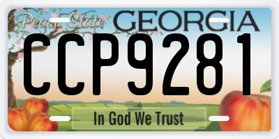 GA license plate CCP9281