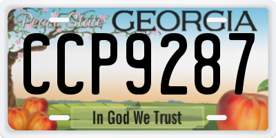 GA license plate CCP9287