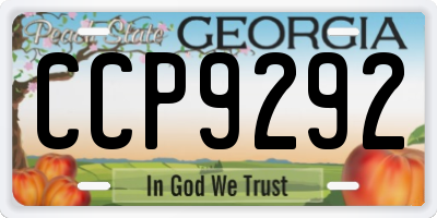 GA license plate CCP9292