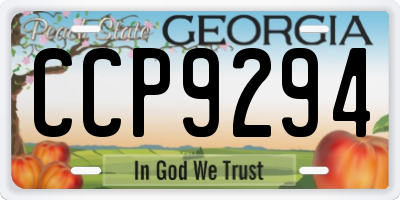 GA license plate CCP9294