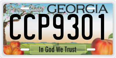 GA license plate CCP9301