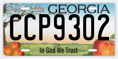 GA license plate CCP9302