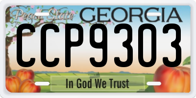 GA license plate CCP9303