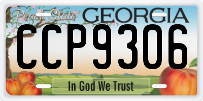 GA license plate CCP9306