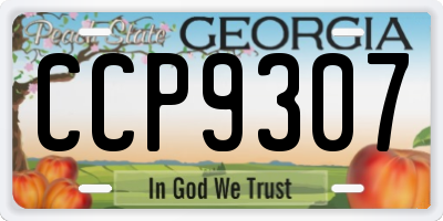 GA license plate CCP9307