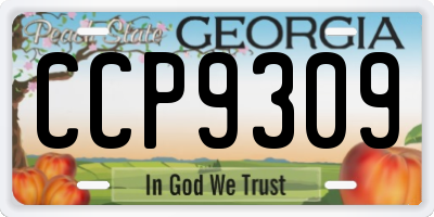 GA license plate CCP9309