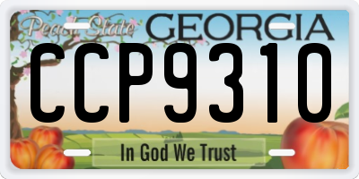 GA license plate CCP9310