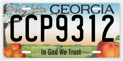 GA license plate CCP9312