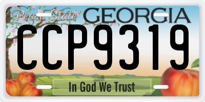 GA license plate CCP9319