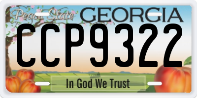 GA license plate CCP9322